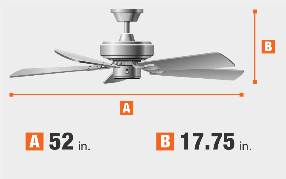 Hampton Bay 52 In Landmark Indoor Polished Brass Ceiling Fan With Ceiling Fan Dimensions Blade Span And Height Finish Traditional Large Room Indoor In Polished Brass