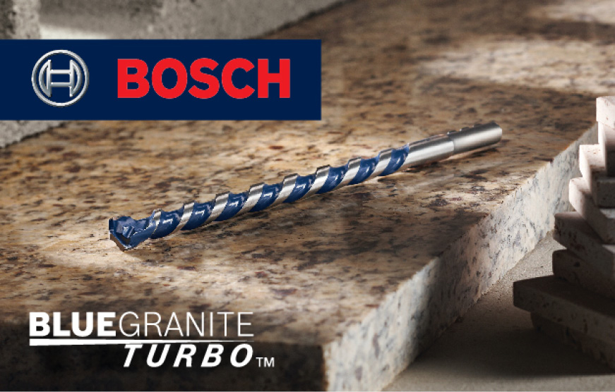 Bosch 1 4 In X 4 In X 6 In Bluegranite Turbo Carbide Hammer Drill Bit For Concrete Stone And Masonry Drilling 5 Pack Hcbg0605t The Home Depot