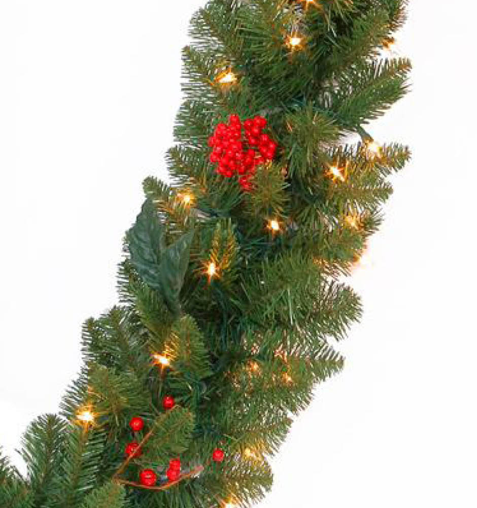 Martha Stewart Living 9 Ft Pre Lit Winslow Fir Garland With Clear