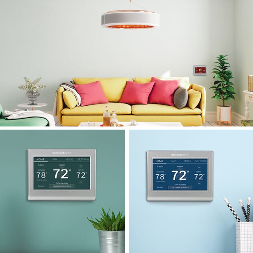 Honeywell Home Wi-Fi Smart Color 7-Day Programmable Smart Thermostat with  Color-Changing Touchscreen Display RTH9585WF - The Home Depot