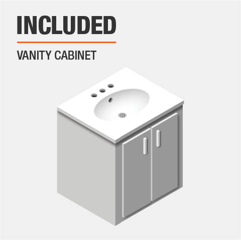 Vanity cabinet included