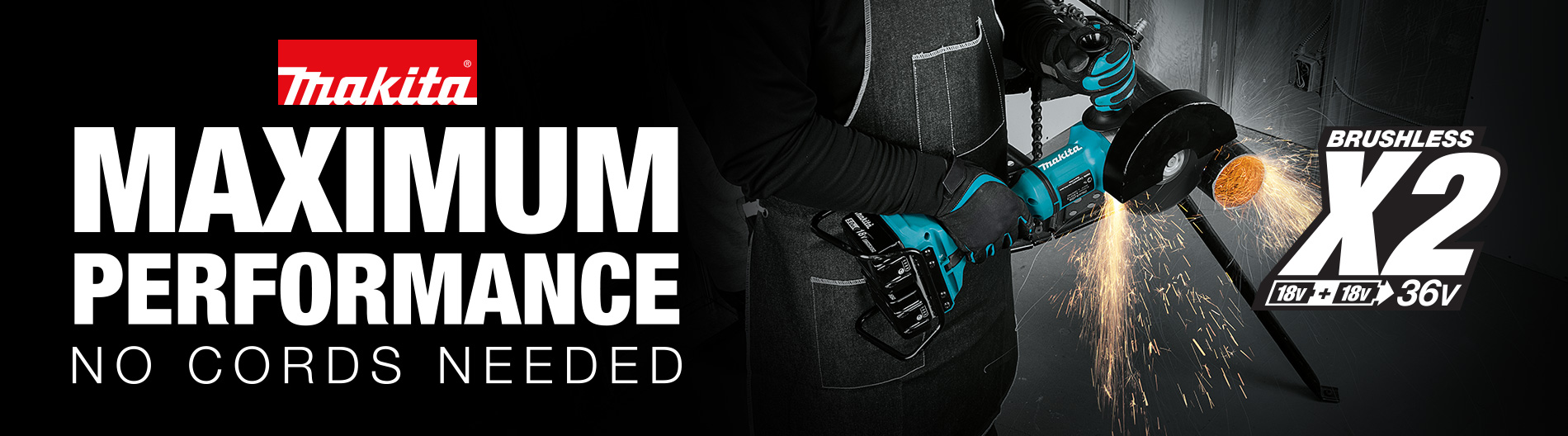 Makita x2 36v angle grinder maximum performance no cords needed Makita x2 36v angle grinder maximum performance no cords needed