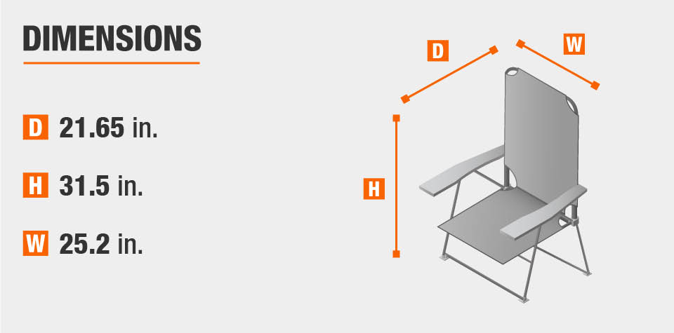 5 Postion Metal Folding Bar Beach Chair S2101 2b The Home Depot Dimensions With Diagram