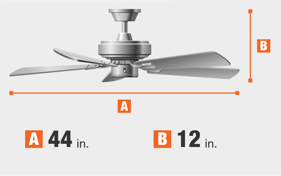 Hampton Bay Hawkins 44 In Tarnished Bronze Ceiling Fan Ceiling Fan Dimensions Blade Span And Height