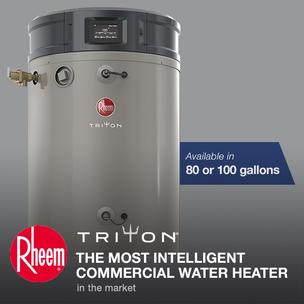 Rheem Commercial Triton Heavy Duty High Efficiency 100 Gal. 200K BTU ...