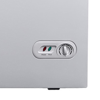 Easily adjust temperature with external thermostat