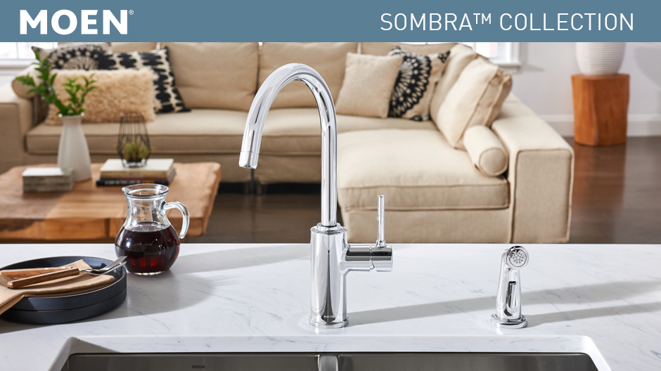 Moen Sombra Single Handle Standard Kitchen Faucet With Side Sprayer Overview The Sombra Collection