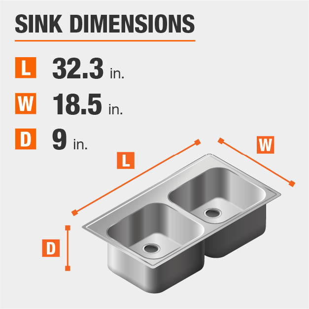 Glacier Bay AllinOne Undermount 16Gauge Stainless Steel 32 in. 0