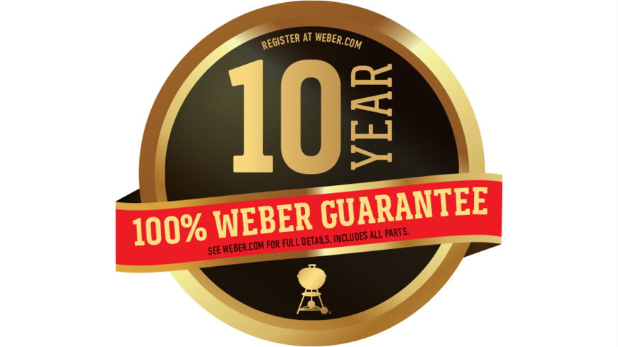 10 year Warranty on all parts of the grill 10 year Warranty on all parts of the grill