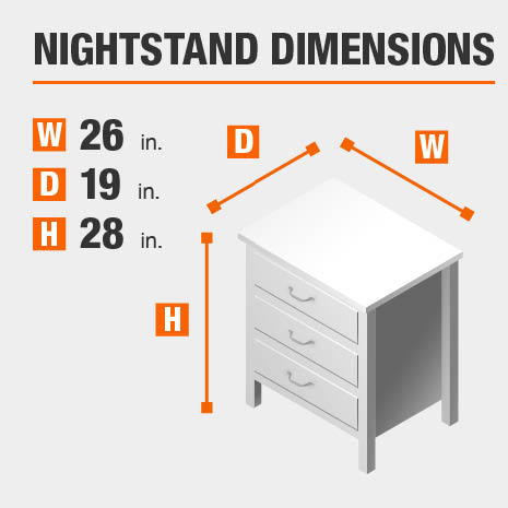 Home Decorators Collection Bonawick 3 Drawer Walnut Finish Nightstand 26 In W X 28 In H Bf 25627 Wa The Home Depot