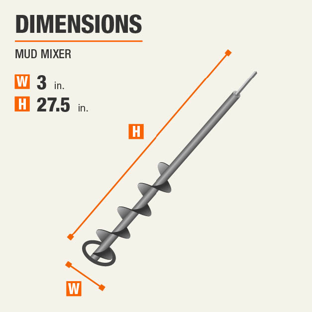 Husky 3 in. x 27.5 in. Metal Mud Monster Spin Free Mixer82462 The Home Depot