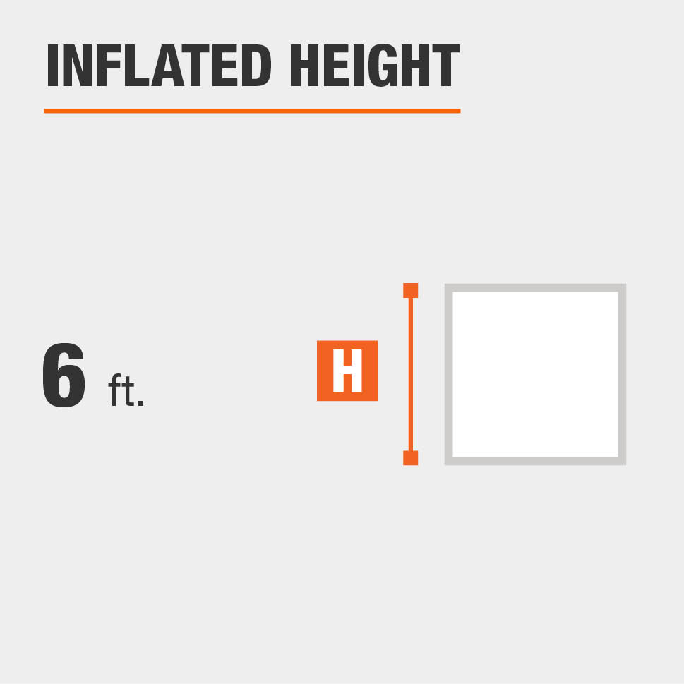 Inflated height is 6 feet