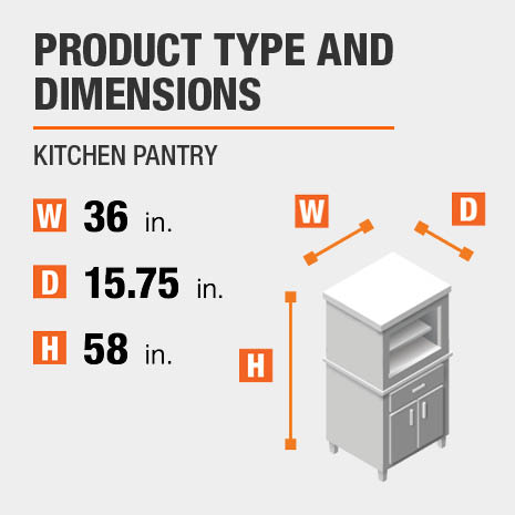 Stylewell Stylewell Ivory Wood Transitional Kitchen Pantry 36 In