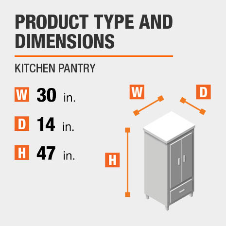 Stylewell Stylewell Ivory Wood Kitchen Pantry 30 In W X 47 In H