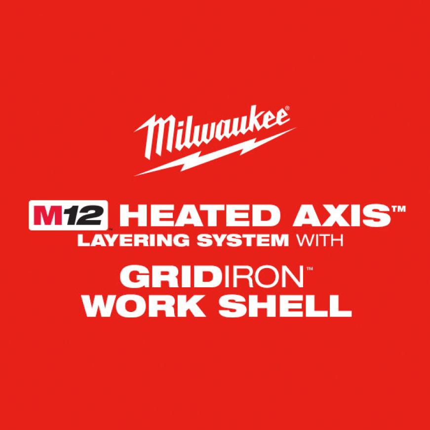 M12 Heated AXIS Layering System with GRIDIRON Work Shell protects you from the coldest weather conditions M12 Heated AXIS Layering System with GRIDIRON Work Shell protects you from the coldest weather conditions