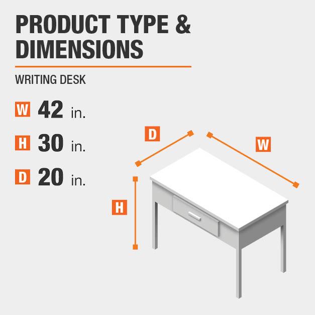Stylewell Donnelly White Metal And Natural Wood Finish Writing Desk With 2 Drawers 42 In W X 30 In H Pt7024wh The Home Depot