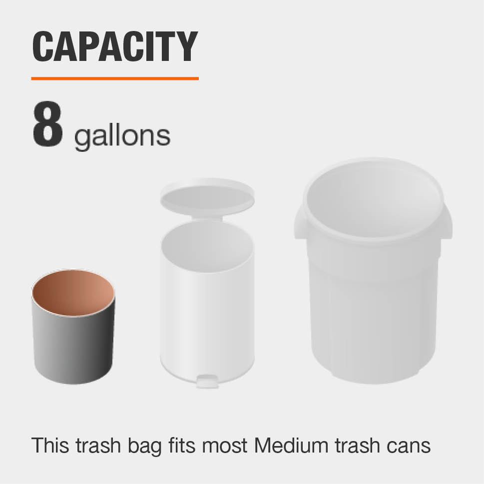 HDX 8 Gallon Flap Tie Medium Kitchen Trash Bags (50Count)HD08WC050W