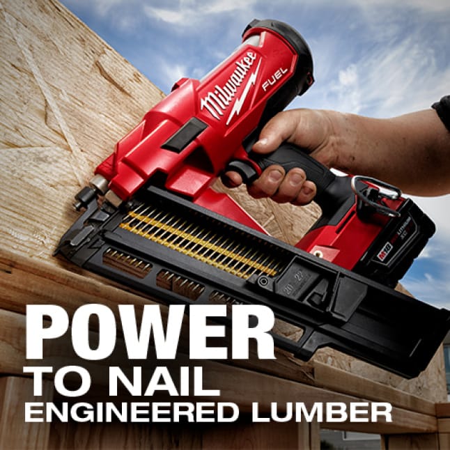 Delivering the power to sink full round head nails into dense engineered lumbers