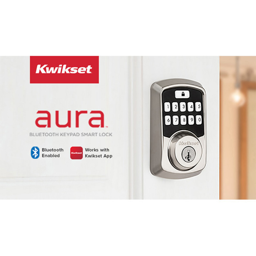 Kwikset Aura Iron Black Single Cylinder Electronic Bluetooth Keypad
