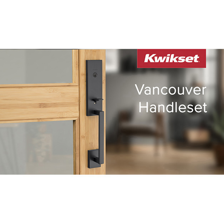 Kwikset Vancouver Iron Black Single Cylinder Low Profile Handleset with
