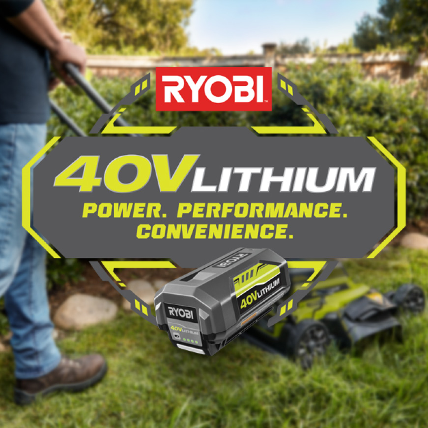Ryobi 18 In 40 Volt 2 In 1 Lithium Ion Cordless Battery Walk Behind Push Mower With Two 4 0 Ah Batteries And Charger Included Ry401100 2b The Home Depot