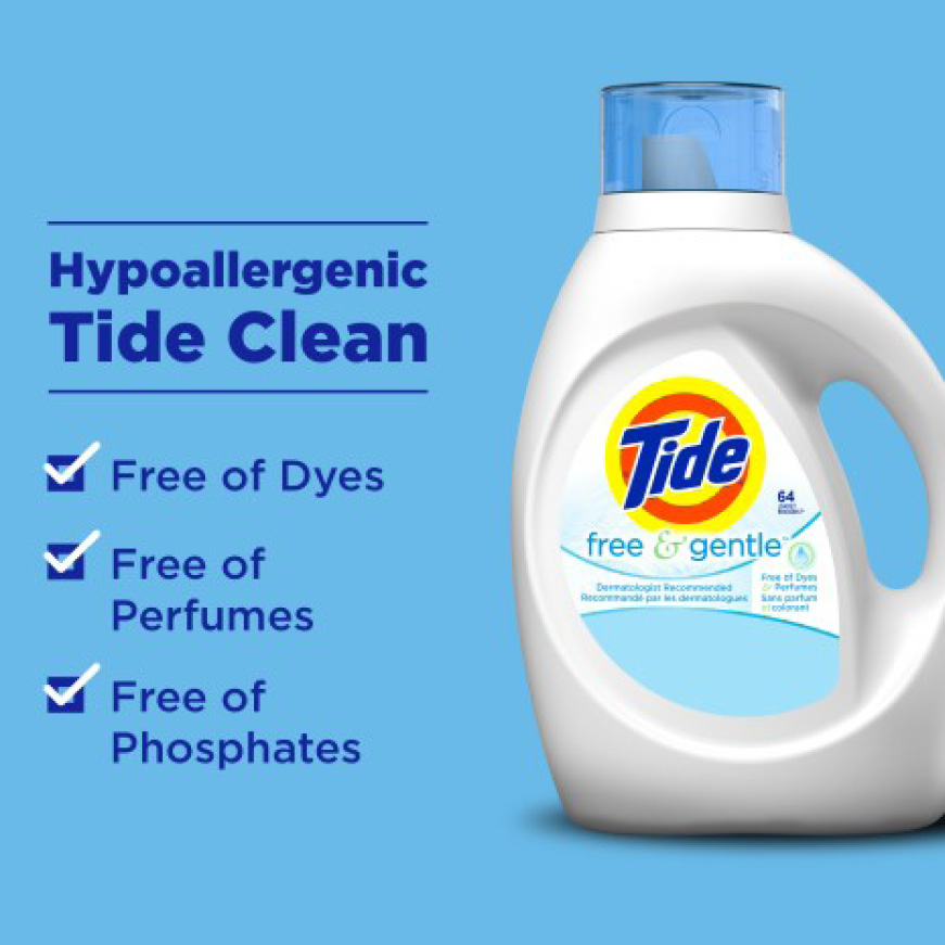 Tide 69 Fl Oz Free And Gentle Liquid Laundry Detergent 48 Loads 003700041827 The Home Depot