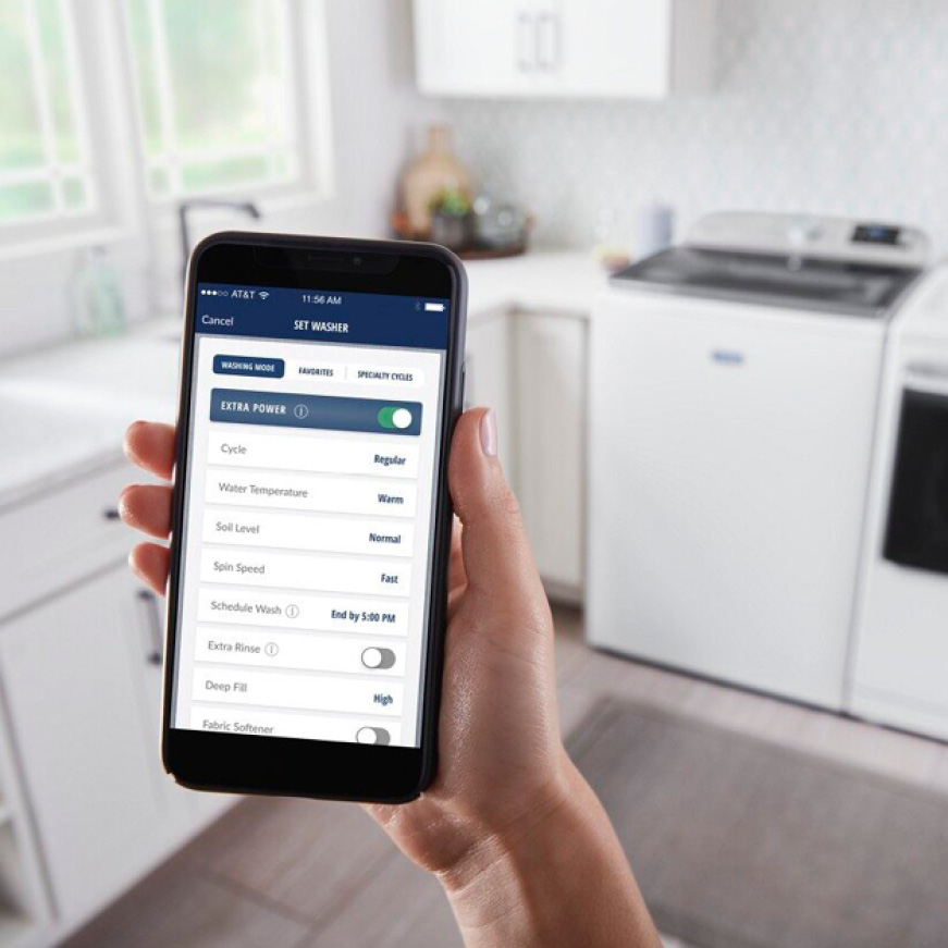 Manage laundry from anywhere with optional smart features.