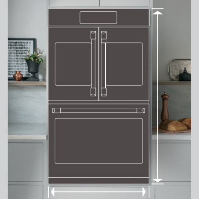 Cafe 30 in. Smart Double Electric French-Door Wall Oven ...