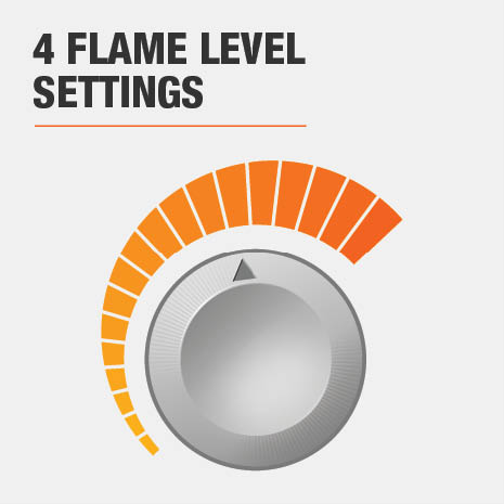 This electric fireplace has 4 flame level settings