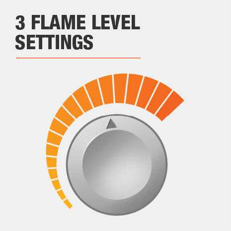 This electric fireplace has 3 flame level settings