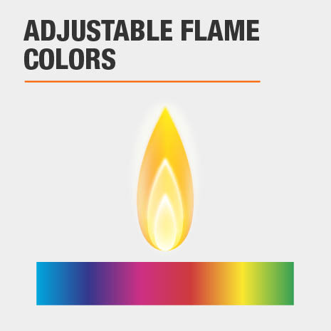 This electric fireplace has Adjustable Flame Colors