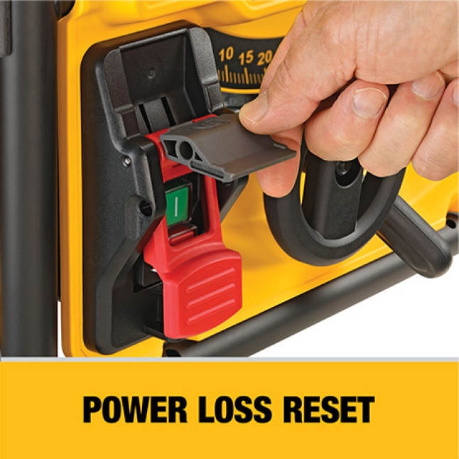 Power-loss reset helps prevent accidental restarts following a power disruption when the tool is left in the on position.