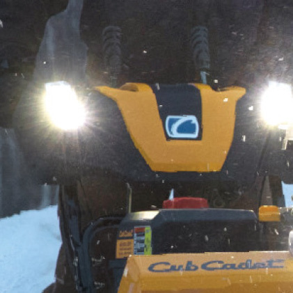 Cub Cadet two-stage snow blower, LED headlights, lightbar