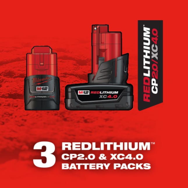 M12 REDLITHIUM offers optimized performance for every tool and battery combination.