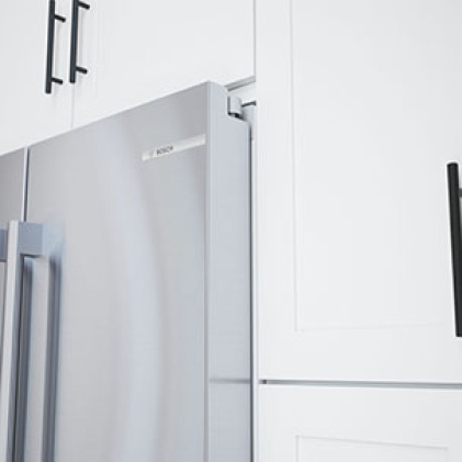 True counter depth stainless steel refrigerator for a built-in look by Bosch