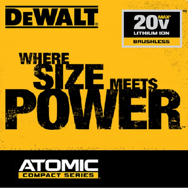 Exceptional 20 VOLT power now comes in a lighter, smaller package with the DEWALT Atomic compact series. Exceptional 20 VOLT power now comes in a lighter, smaller package with the DEWALT Atomic compact series.