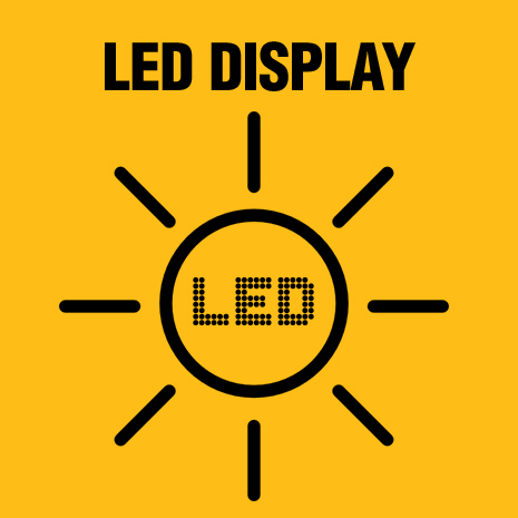 LED displays charge status.