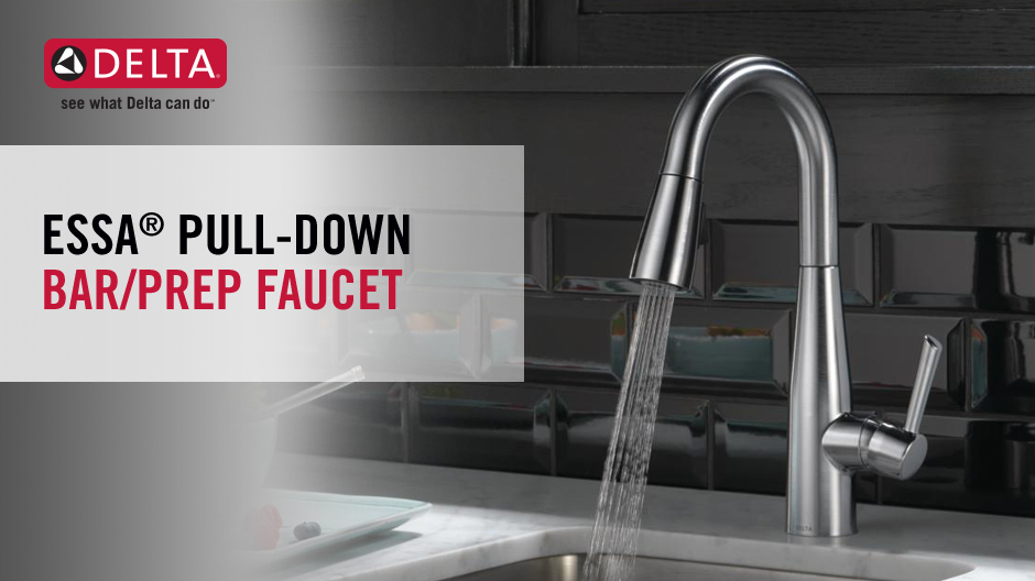 Delta Essa Single Handle Bar Faucet With Magnatite Docking In Arctic Stainless