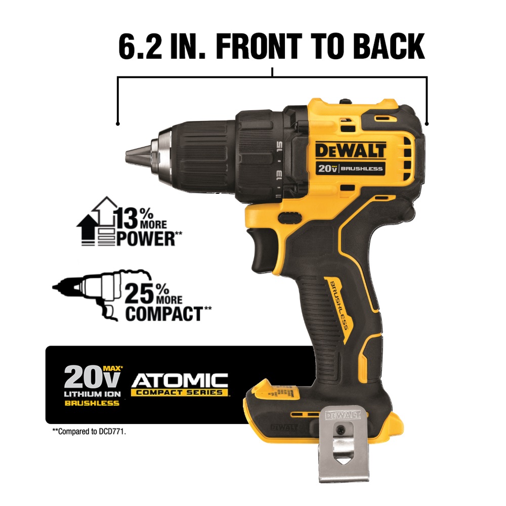 DEWALT ATOMIC 20-Volt MAX Cordless Brushless Compact Drill/Impact Combo ...