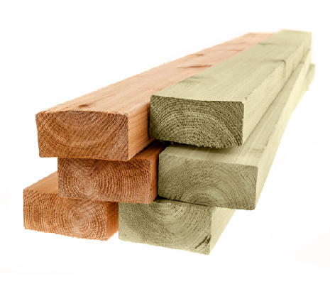 Image of wood and treated lumber.