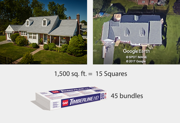 For a 1,500 sq. ft. home, buy 45 bundles.