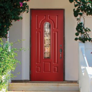 Masonite 32 In X 80 In 6 Lite Left Hand Inswing Primed Steel Prehung Front Exterior Door With Brickmold 39540 The Home Depot