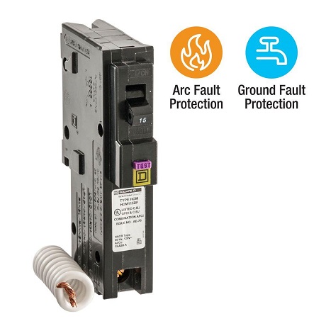 Square D Homeline 20 Amp Single-Pole Dual Function (CAFCI ... ground fault receptacle wiring single pole switch and a a 