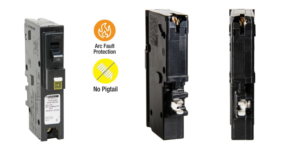 Get parallel and series arc protection with Square D Homeline CAFCI Plug-On Neutral breakers
