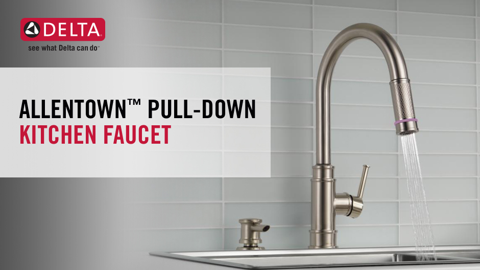 Delta Allentown Single Handle Pull Down Sprayer Kitchen Faucet With Tempsense Indicator And Soap In Spotshield Stainless
