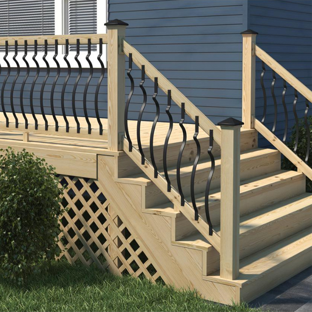 DeckoRail Pressure-Treated 6 ft. Aluminum Southern Yellow ...