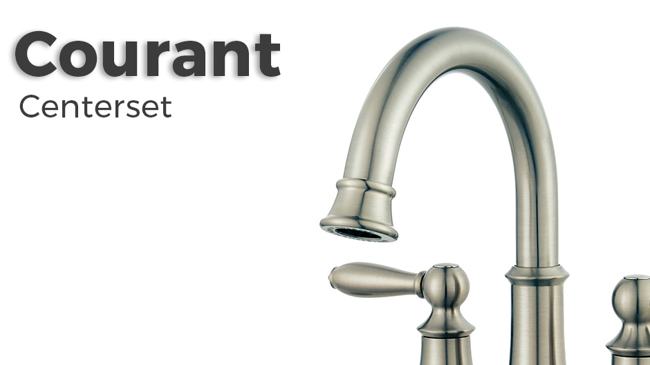 Pfister Courant 4 in. Centerset 2-Handle Bathroom Faucet in Brushed ...