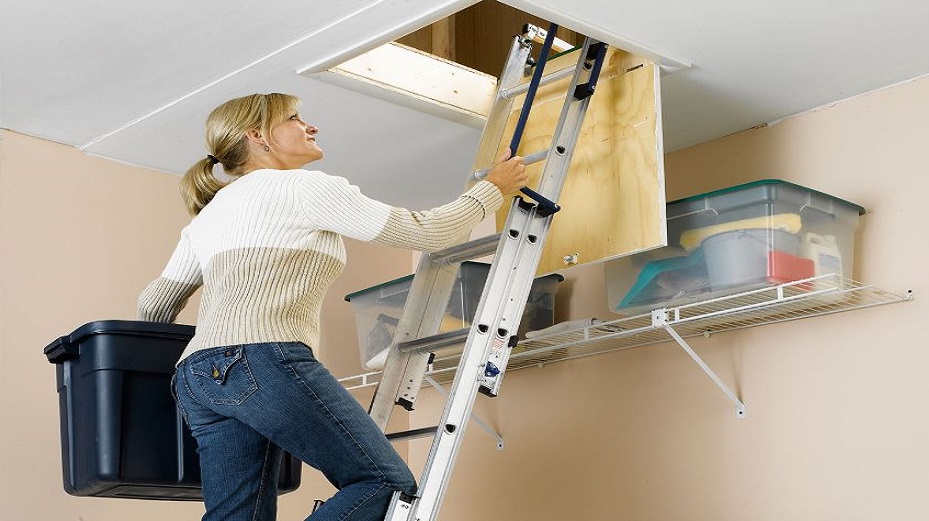 Werner Compact Aluminum Attic Ladder at Reginald Heilig blog