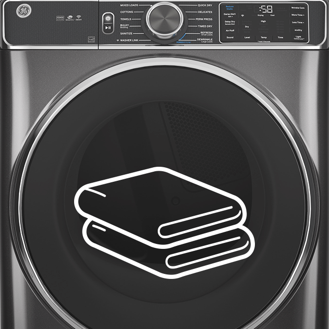 GE 7.8 cu. ft. Smart 120Volt Diamond Gray Stackable Gas Vented Dryer