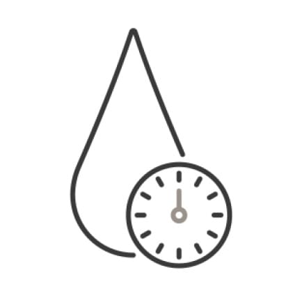 An icon of a water droplet.A timer is superimposed in the corner.